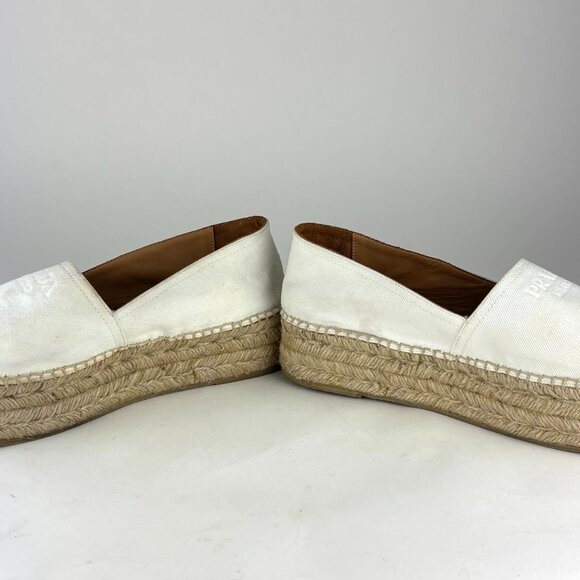 Prada White Canvas Espadrille Flats - size 41/10 US - Picture 6 of 16